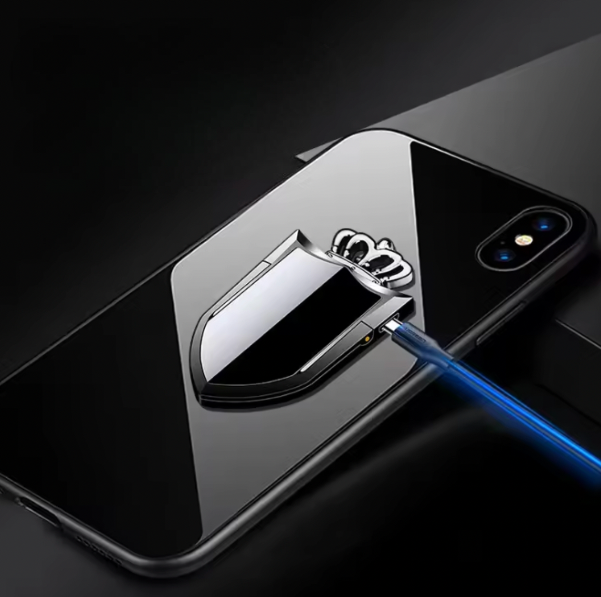 One Device, Two Functions: Rechargeable Lighter & Phone Holder